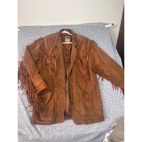 Global Identity Jackets & Blazers - Global Identity Fringe Jacket Women Medium Brown  Vintage Suede Western Boho
